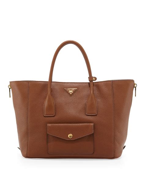 prada daino side-zip twin pocket tote bag|Prada vitello daino side pocket.